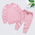 thumbnail image 2 of NOLDARES Toddler Baby Girl Clothes Fall Winter Outfits Infant Girl Sweatshirt Top Pants Set Toddler 2Pcs Clothes(Pink,12-18 M), 2 of 6