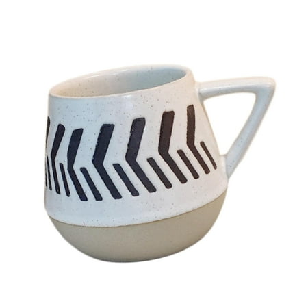 

400ML Coffee Mug Drinking Mug Espresso Cup Ceramic with Handle Retro Japanese Style Porcelain Cups for Water Yogurt Travel Breakfast Office arrows