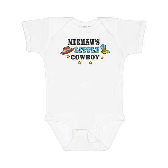 Inktastic Meemaws Little Cowboy with Cowboy Hat and Boots Boys Baby Bodysuit
