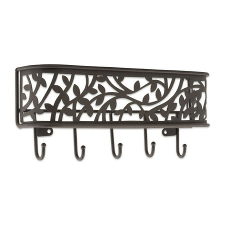 

Home Traditions Mail Letter & Key Holder - Wall Mounted for Hanging in Entryway Kitchen Garage Mudrooms - Bronze