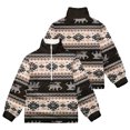 thumbnail image 2 of Hombres Casual Moda Franela Navidad 3D Imprimir Cuello alto Manga larga Sudadera con cremallera Pompotops oipoqjl53039, 2 of 5