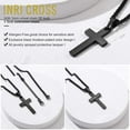 thumbnail image 4 of KeyStyle Cross Necklace for Men Stainless Steel Cross Pendant Necklace Catholic Christian Religious Gifts Valentines Anniversary Jewelry Gift for Husband, 4 of 7