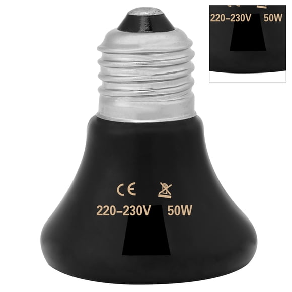 Bulbo de Calefacción de Reptiles, Emisor de Calor de Cerámica de Infrarrojos Negros 50-100W Lámparas de Calefacción de Terrario para Reptiles serpientes de Tortuga