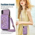 thumbnail image 6 of Feishell Crossbody Wallet Women Case for iPhone XS, iPhone X,[RFID Blocking] Credit Card Holder Phone Case with Strap,PU Leather Purse with Lanyard Bling Flip Cover For iPhone X/XS, Purple, 6 of 10