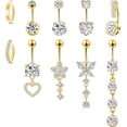 thumbnail image 1 of Gold Navel Ring - Hoop Belly Piercing Jewelry - Surgical Steel 14G Gold, 1 of 5