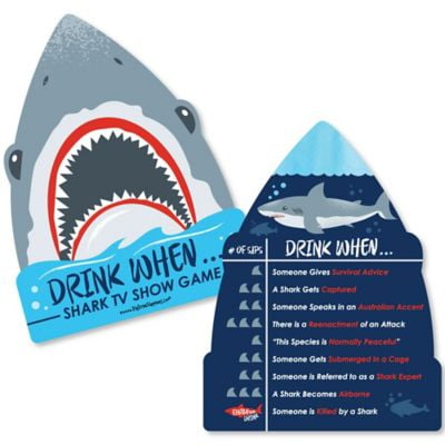 Shark Zone - Drink When TV Show Game Cards - Shark Week Drinking Game - 20 (Best Tv Show Drinking Games)