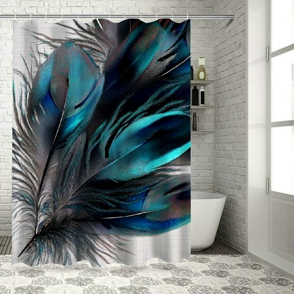 feathers pattern generative art Shower Curtain Set Bathroom Shower Curtain Set  with Hooks