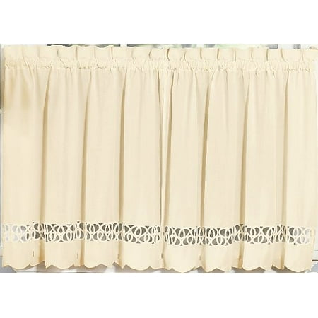 Today S Curtain Hellina Tapework Window Tier 30 Inch Ecru