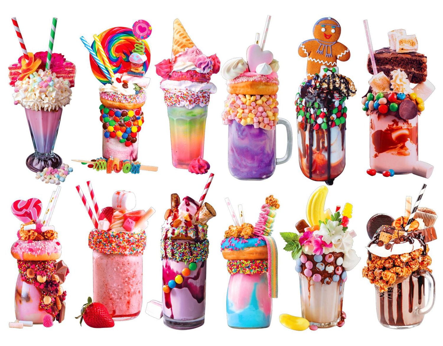 Cra-Z-Art 12 Mini Casse-Têtes en formés des Laits Frappés Bizarres - 500pcs totales