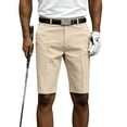 thumbnail image 5 of GrmtClth Men's Durable Shorts Pure Solid Color Cotton Linen Wrinkle Resistant Straight Leg Golf Shorts Belt Loop Summer Casual Outdoor Sports Wear Beige 35, 5 of 5
