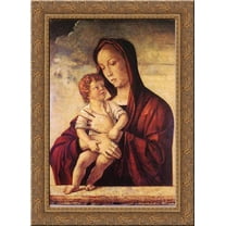Madonna with Child 20x24 Gold Ornate Wood Framed Canvas Art by Bellini, Giovanni