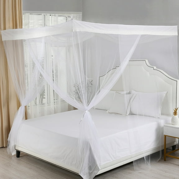 Epoch Hometex, Inc. Sheba 4-Post Hanging Sheer Mosquito Bed Canopy