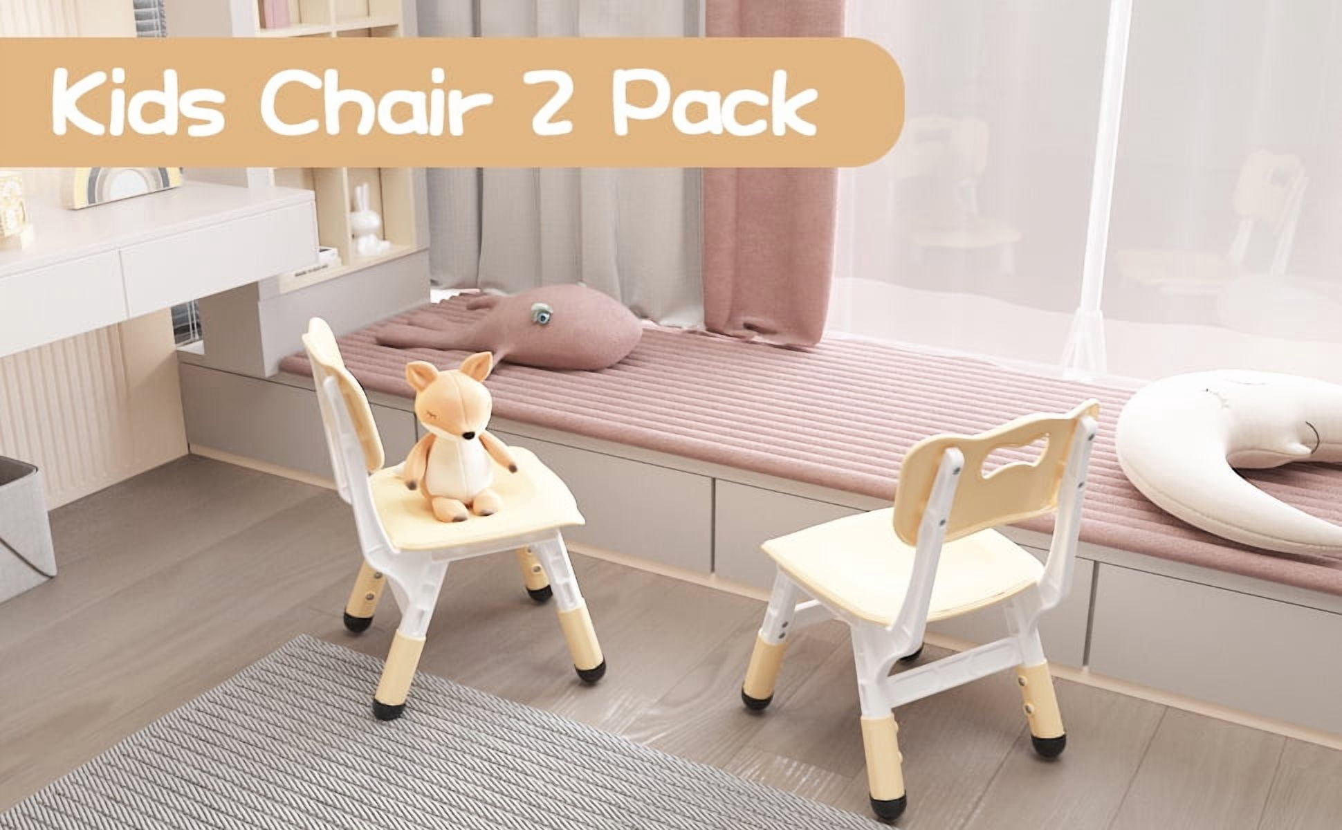EastVita Kids 2 Chairs Set Height Adjustable Toddler Chair Set, Graffiti Desktop, Children Learn Activity Table for Kids Study Table for Home