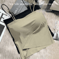 thumbnail image 1 of Camisola de seda de hielo con espalda descubierta para mujer, ropa interior antiexposición con almohadilla para el pecho, sujetador de una pieza sin costuras para verano, 1 of 4