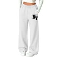 thumbnail image 2 of Puntoco Kids Print Fleece Lined Jogger Pants Warm Winter Sweatpants with Side Pockets White-A, 2 of 6