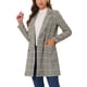 thumbnail image 4 of Abrigo de doble botonadura de manga larga con solapa de cuadros para mujer Chic Inspire L Beige, 4 of 6