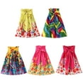 thumbnail image 3 of 2-8T Kids Toddler Girls Bohemian Flowers Bowknot Sleeveless Beach Strapless Dress Halter Sundress, 3 of 3