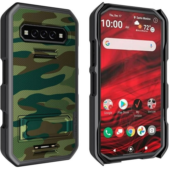 Wireless PROTECH Protective Case Compatible with Kyocera DuraForce PRO 3 (E7200), Protective Case with Kickstand and Screen Protector (Camouflage)