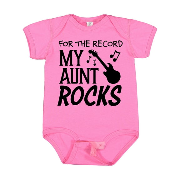 Inktastic For the Record, My Aunt Rocks Boys or Girls Baby Bodysuit