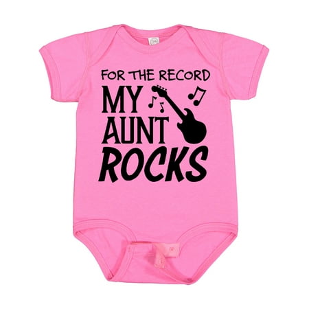 

Inktastic For the Record My Aunt Rocks Gift Baby Boy or Baby Girl Bodysuit
