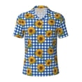 thumbnail image 2 of Daiia Sunflowers Pattern Men’s Polo Shirts,Solid Deck Shirt,Classic Fit, Breathable Cotton Polo for Casual and Sport Wear-Small, 2 of 7