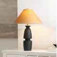 thumbnail image 5 of SAFAVIEH Sola 23.5" Contemporary Black Resin Table Lamp with Camel Shade, 5 of 6