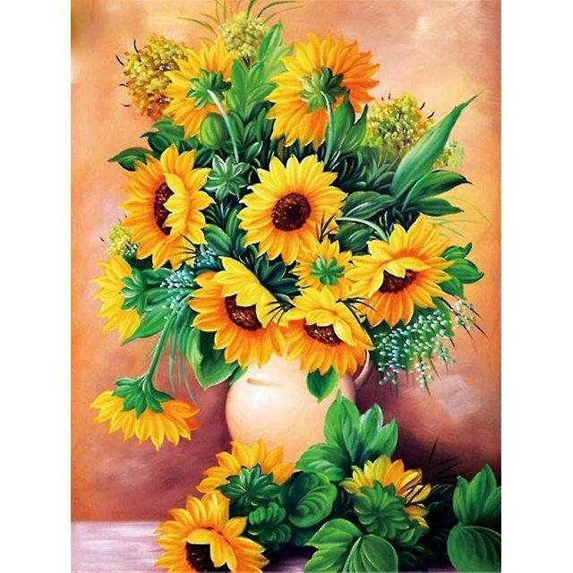 Navidad Diy 5d diamante pintura girasol por número kits para girasol flor punto de cruz