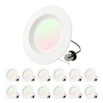VEVOR 12 Pack LED Recessed Lighting, 5/6 Inch, Retrofit Can Lights, 1050 LM 13W 120V, Selectable 5CCT 2700K/3000K/3500K/4000K/5000K, 10% to 100% Dimmable, Compatible with E26 Base and TP24 Connector
