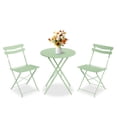 thumbnail image 1 of QinaQin Patio Bistro Set with Foldable Table and 2 Chairs, Powder Coated Metal Frame, 3Pcs, 1 of 8