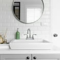 thumbnail image 2 of Wowow 2-Handles 3-Holes Deck Mount Widespread Bathroom Faucet with Drain Assembly in Brushed Nickel, 2 of 5