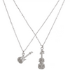 Lux Accessories Silvertone Musical Charm Necklace Set