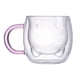 thumbnail image 2 of Vaso de vidrio soplado artesanal de 280 ml, resistente al calor, ideal para capuchino o cóctel. Color blanco. Linea blanca, 2 of 9