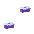 thumbnail image 3 of maskred Silicone de Qualité Alimentaire pour des Repas Sûrs et Sains Boîte de Conservation Scellée Micro-Ondes Boîte à Lunch Boîte à Lunch en Silicone Compact Violet 800ml 2Set, 3 of 6