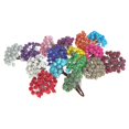 thumbnail image 4 of 40 piezas de mini flores artificiales decorativas de acebo, bayas y frutas escarchadas para Navidad, color morado, 4 of 5