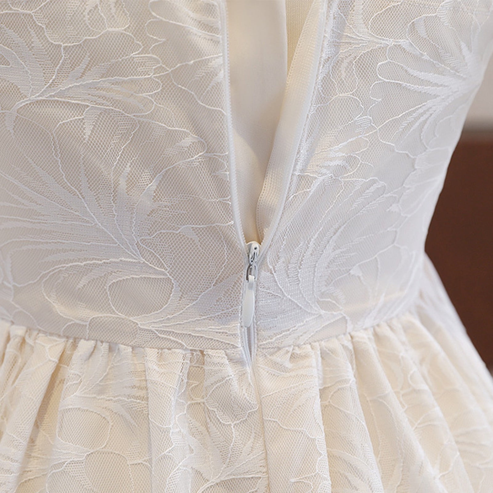 Wdgfv Girls Lace Dress Elegant Party Gown Floral Embroidery Tutu Outfit Comfortable Fashion Belted Casual Wear For 8-13 Years Old White 11-12 Years