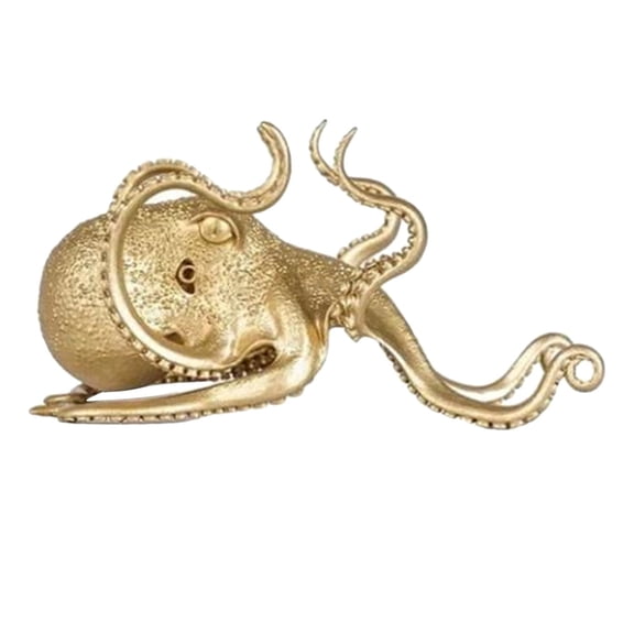 A Gold Metal Octopus Phone Holder Adjustable Arms For Desk And Table Use Stable And Durable 5X5Inch