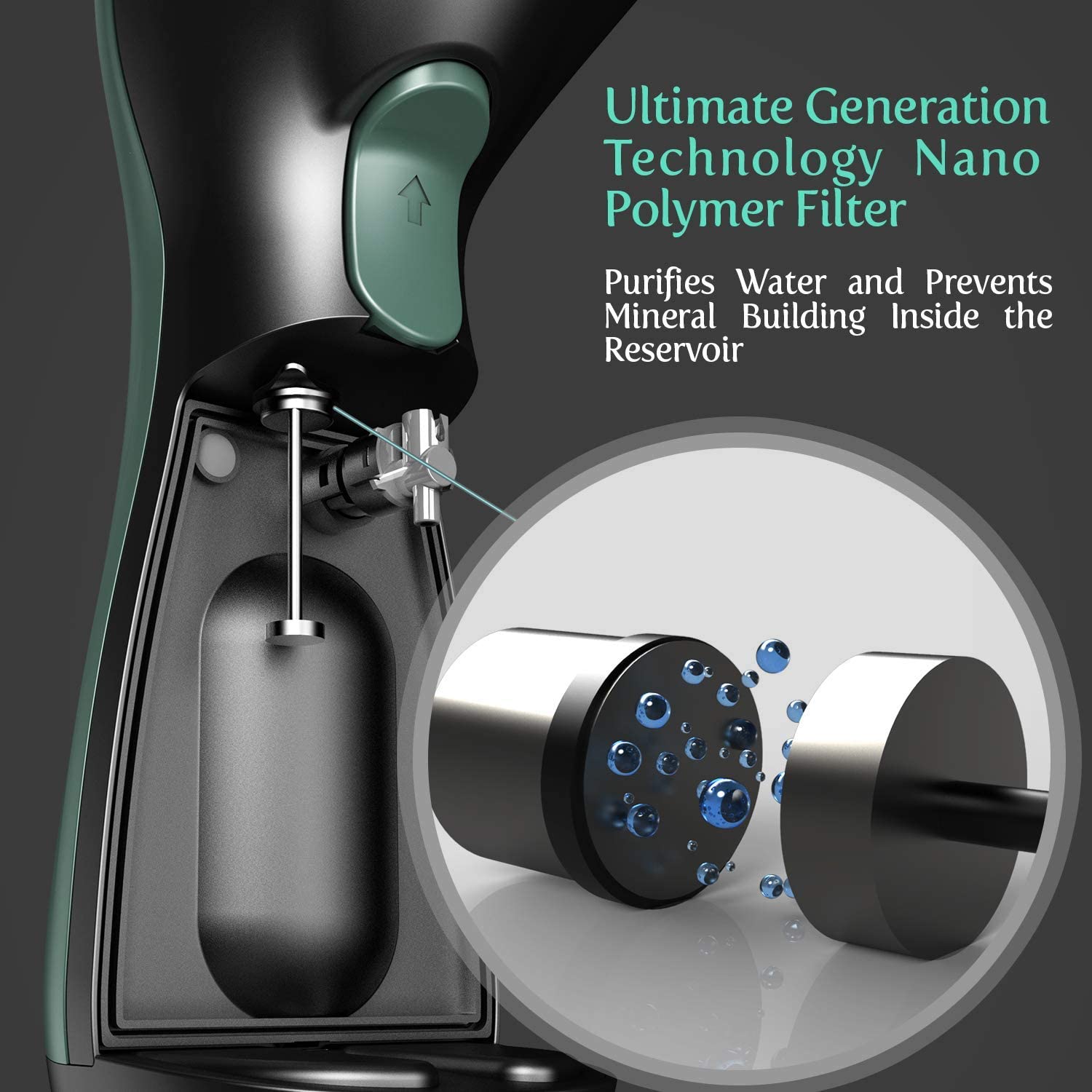 iSteam Steamer for Clothes Luxury Edition Upgraded with 360° Technology Spill-Proof MS208 Green