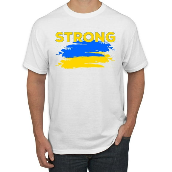 Ukranian Strong Vintage Men's Graphic T-Shirt, White, Large