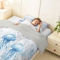 thumbnail image 3 of Erosebridal Watercolor Ocean Coral Twin Comforter Sets,Wild Jellyfish Starfish Bedding Set For Girls Kids, Reversible 2 Pieces, 3 of 7