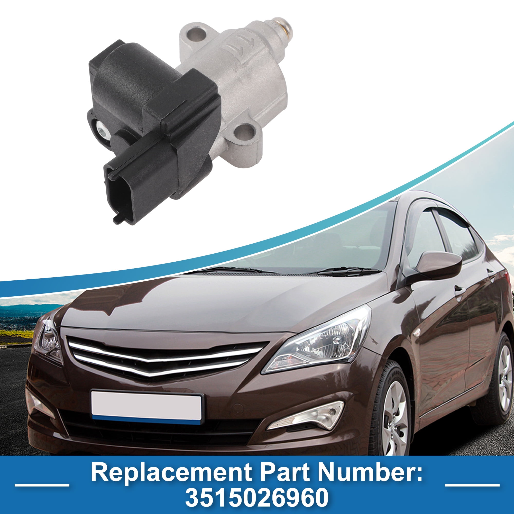 Unique Bargains Car Idle Air Control Valve for Hyundai Accent 2006-2011 No.3515026960 IACV Idle Motor Idle Air Control Valve