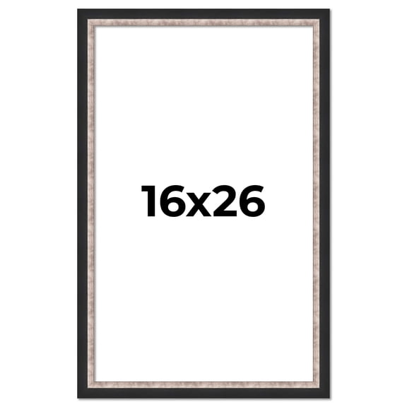 16x26 Frame Silver Real Wood Picture Frame Width 1.25 Inches | Interior Frame Depth 0.75 Inches |