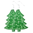 thumbnail image 4 of Christmas Faux Leather Earrings Santa Xmas Tree Snowman Earrings Dangle Earrings, 4 of 10