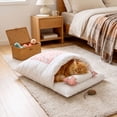 thumbnail image 4 of Japanese Style Pet Sleeping Bag Semi Enclosed Winter Warm Cat Dog Bed Removable Washable for Small to Medium Pets, Polyester, Pink XL, 1 Count, 4 of 6