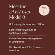 DIVA Cup - Medical Grade Silicone Cup for Period Care - Reusable Menstrual Cup - Up to 12 Hours of Continuous Wear - Model 0 (For Slim Vaginal Canals & First-Time Users)