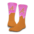 thumbnail image 2 of Unisex ISlide Atlanta Braves Ice Cream Drip 2-Pack Lifestyle Crew Socks Set, 2 of 3