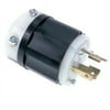 Leviton 2311 20 Amp, 125 Volt, NEMA L5-20P, 2P, 3W, Locking Plug, Industrial Grade, Grounding - Black-White