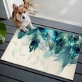 thumbnail image 3 of Non-Slip Rug Pad Rugs Watercolor Realistic Peacock Feathers Rectangle Area Rugs 2x3Ft Soft Carpet Pads for Living Room Kids Room, Teal Art, 3 of 9