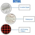 thumbnail image 5 of 2 Pack Waterproof Outdoor Christmas Pillow Covers 16x16 Inch Red and Black Buffalo Plaids Checked Throw Pillow Cases New Year Winter Farmhouse Decorations Cushion Cover Double Sided, 5 of 5