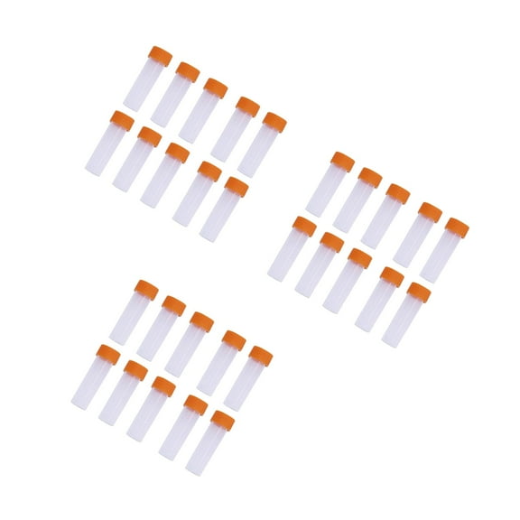 Masteelf 30 Pcs  6x2CM Transparent Plastic Storage Bottles Needles Storage Barrels Tube DIY Beads Clear Containers Needles Organizers with Orange Lid