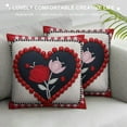 thumbnail image 3 of COMIO  Valentines Day Pillow Covers, Plaid Red Polka Dots Heart Farmhouse Decorative Throw Pillowcases for Home Sofa Couch Cushion Decoration, 3 of 5